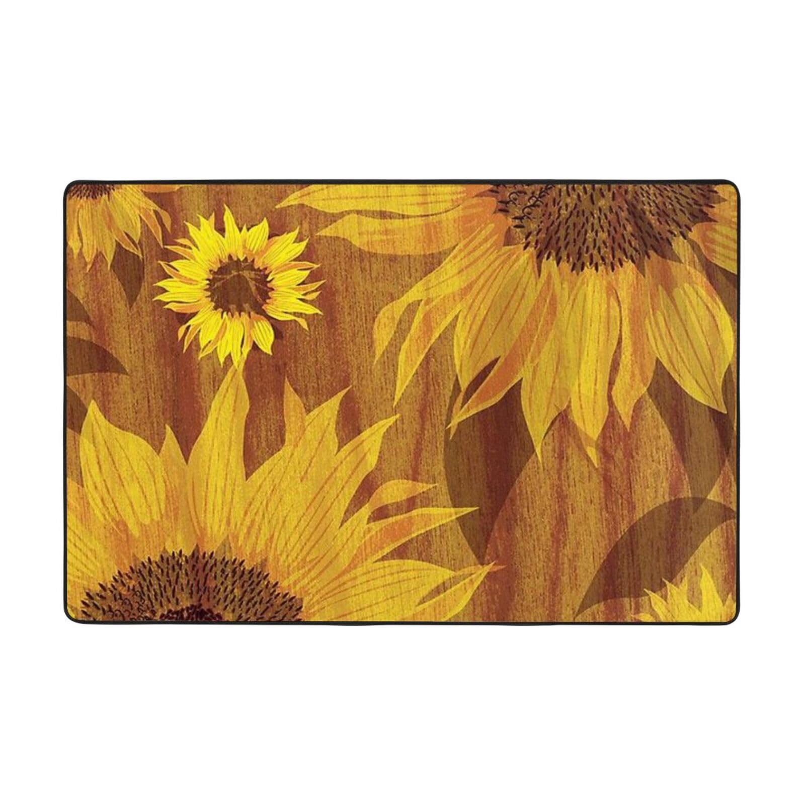Tapis de sol tournesol en flanelle absorbante pour une chambre accueillante