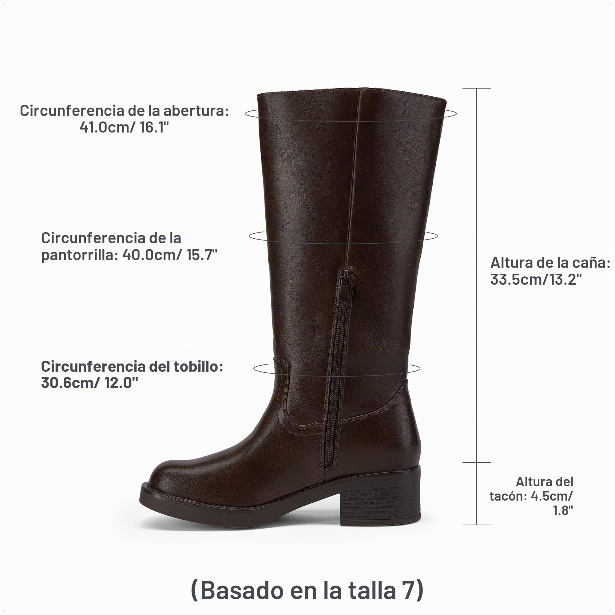 DREAM PAIRS Botas altas hasta la rodilla para mujer, plataforma de punta cuadrada, tacón grueso, botas de campus de plátano para mujer, cómodas botas altas de equitación con cremallera lateral