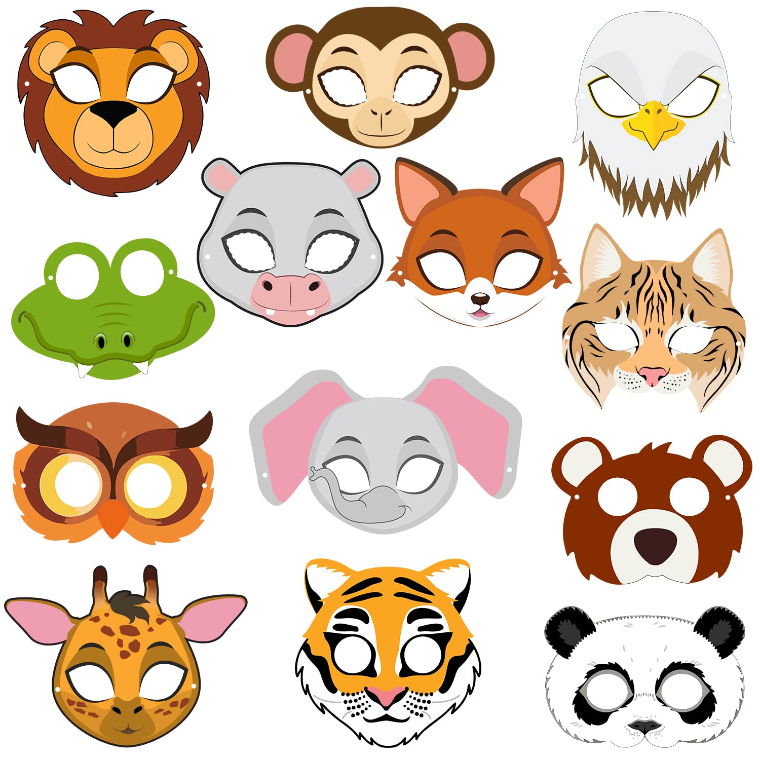 Buy ZYOZIQUE 13 Piece Animal Masks Animal Happy Birthday Party Decoration 13 Pcs Animal Eye mask ...