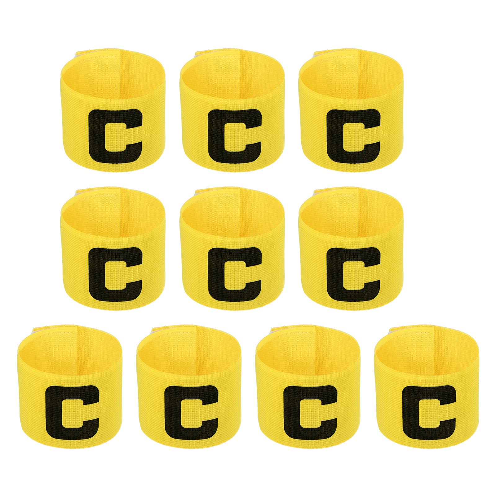 PATIKIL 11.8x2.8 Soccer Captain Armband, 10Pcs Nylon Elastic Protective Arm Badge for Youth Adult Team Training, Yellow-image-38