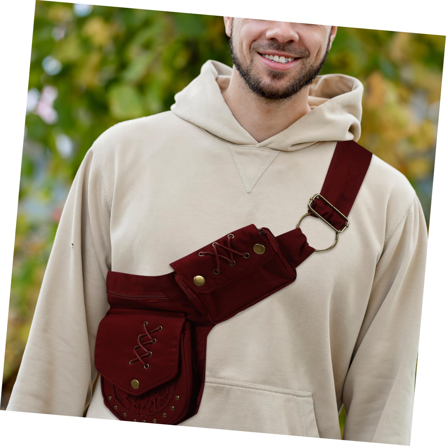 Milisten Handy Gürteltasche mit Mehreren Fächern Leichte Crossbody Trageweise Retro Design für Reisen und Joggen