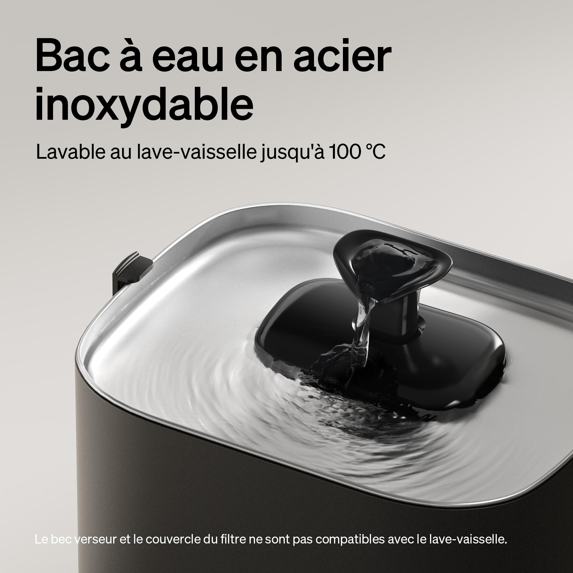 PETLIBRO Dockstream 2 Fontaine à Eau sans Fil pour Chats, 3L/101oz, avec Batterie et Plateau en INOX, Distributeur d'eau WiFi 5GHz, idéal pour Chats et Chiens - Distributeur Eau Chat Automatique