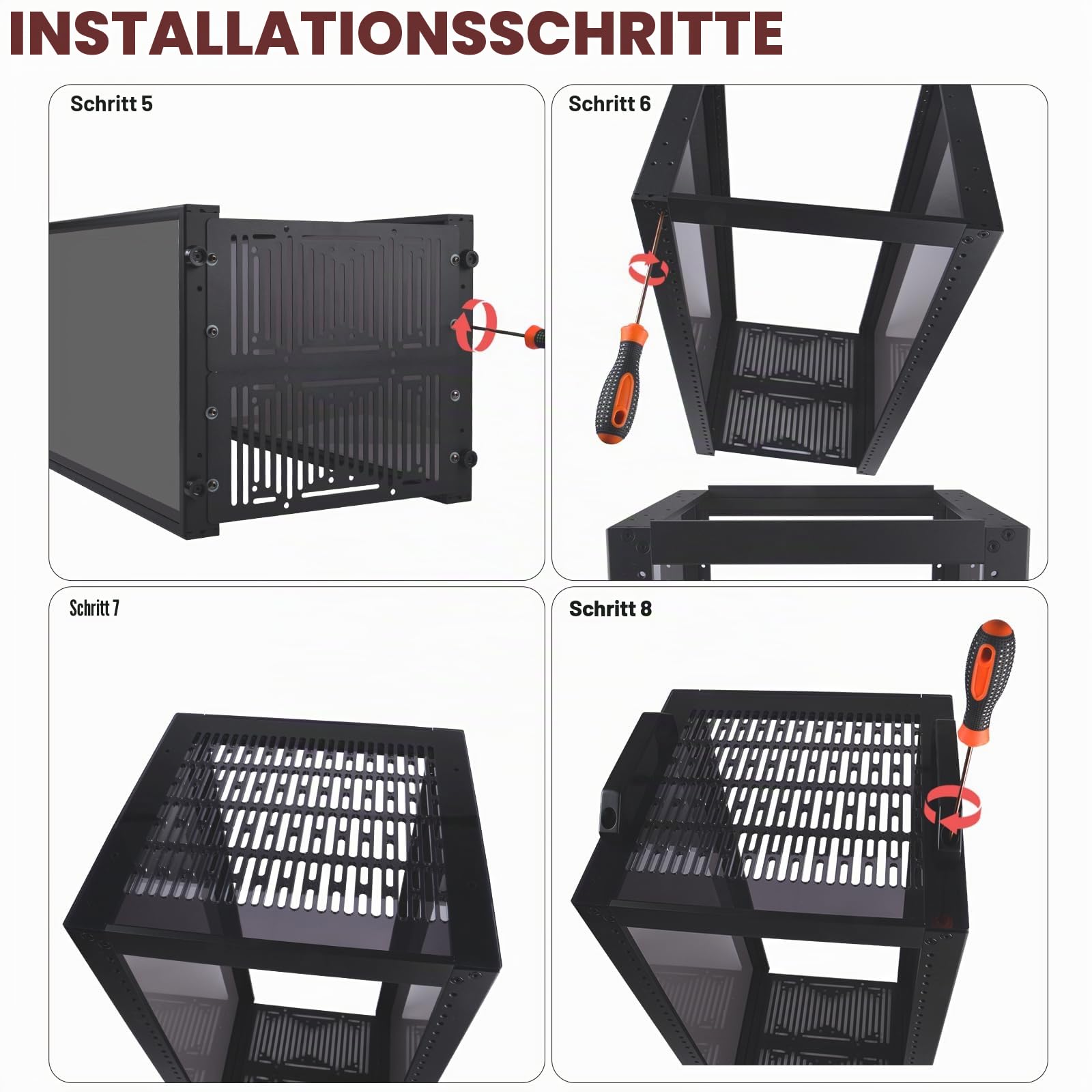 GeeekPi DeskPi RackMate T2, 12U 10 Zoll Serverschrank, 260 mm Tiefes Mini-Rack mit Regalboden & Blindplatte & Patchpanel, für NAS, AV- & Netzwerktechnik (Schwarz)