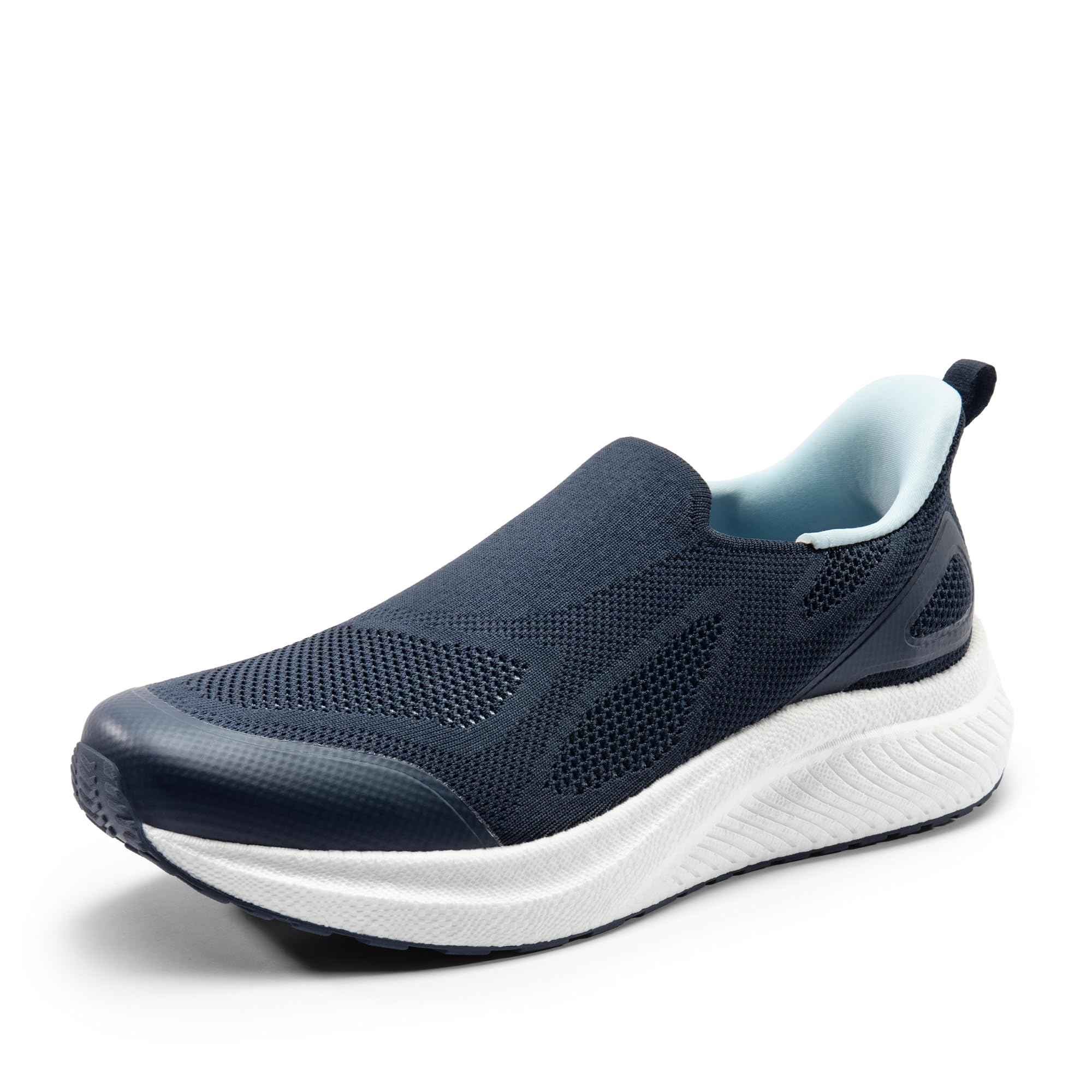 ALLSWIFIT Men's Trainers Hands-Free Slip On Walking Shoes Laceless Comfortable Tennis Sneakers,Size 9.5,Navy,SARR016M