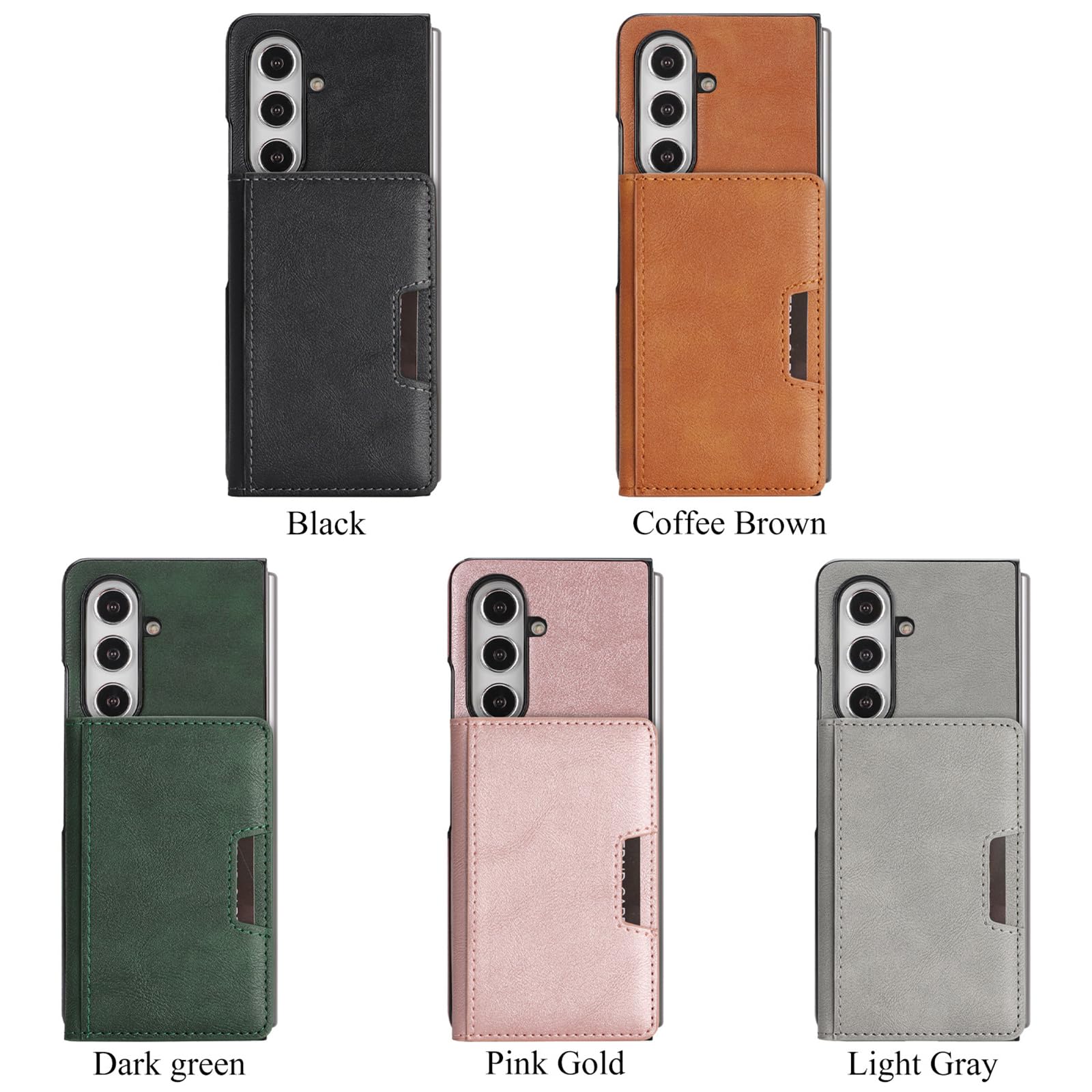 Custodia magnetica for Samsung Galaxy Z Fold 8 Ultra, funzione supporto Cover posteriore for telefono Protezione aziendale Guscio Portafoglio in pelle staccabile leggero e sottile(Green)
