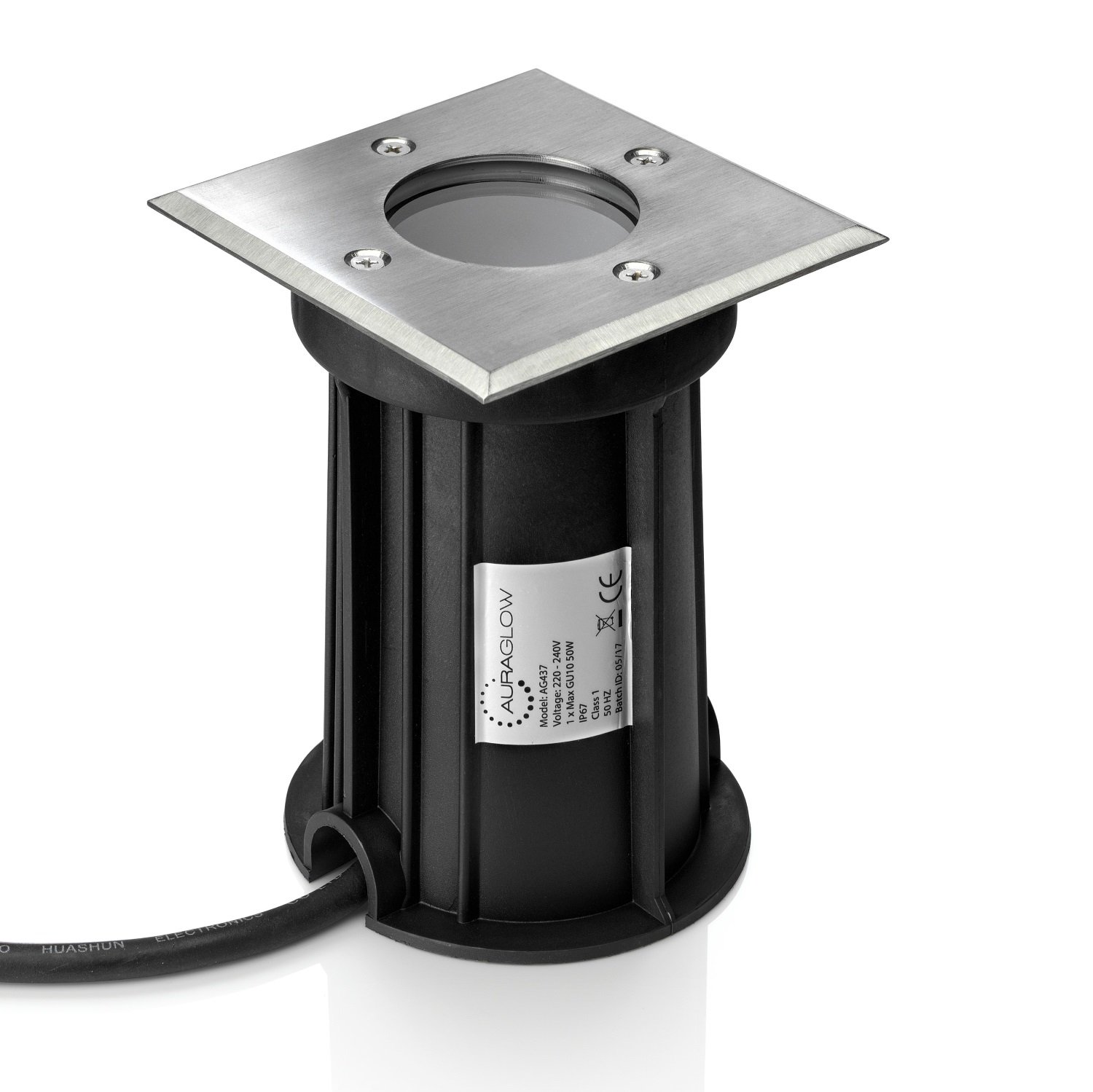 Auraglow Deep Recessed GU10 Holder Garden Ground Path Deck Light IP67 Driveway Outdoor Uplighter