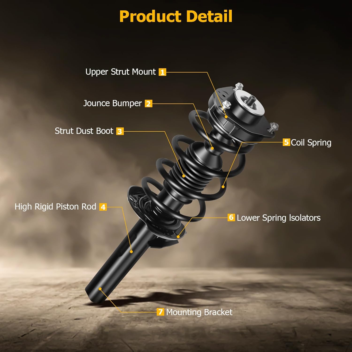 2PCS Front Complete Struts Assembly w/Coil Spring and 2PCS Rear Shock Absorber Fit for 2005-2010 for Volkswagen Jetta 2010-2013 for Volkswagen Golf 2009-2017 for Volkswagen CC Replace 172311 5611