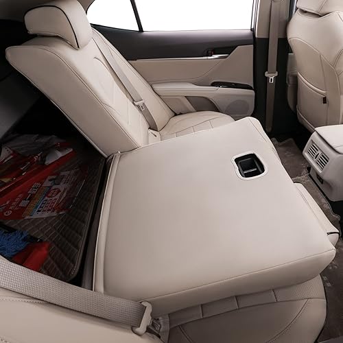 Miniatura 4 de EKR - Fundas de asiento para automóvil, de ajuste personalizado, no compatibles con híbridos, juego completo, de cuero (color beige)