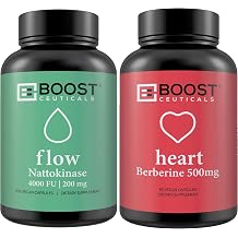 BoostCeuticals Nattokinase 4000 FU 200mg Berberine 500 HCl Bundle 2 Bottles