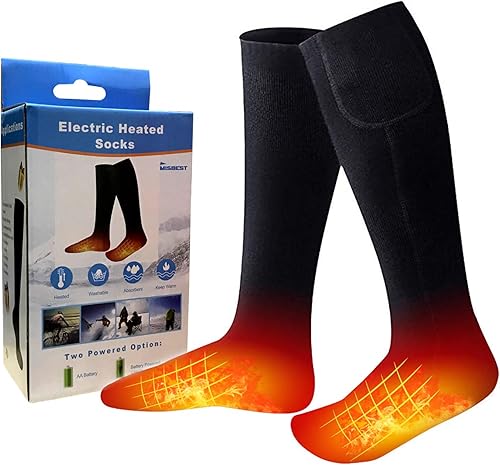 Misbest - Calcetines térmicos con calefacción eléctrica, calentadores de pies para invierno con batería recargable, calcetas para invierno con