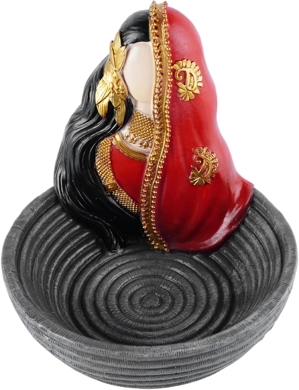 Women Figurine Key Bowl for Entryway Table Aesthetic Resin Catchall Tray Decorative Candy Dish for Office Desk Bedside Organizer Night Stand Organizers Women Key Holder Bowl, Light Green
