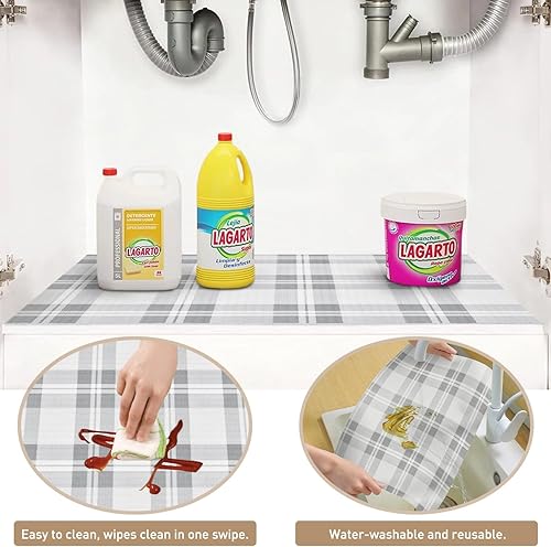 Miniatura 5 de MelunMer Revestimientos para estantes de cajones para armarios de cocina, antiadherentes, de 12 pulgadas x 23.62 pies, agarre fuerte antideslizante