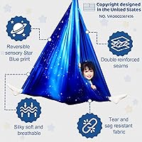 Vista 3 de Columpio Sensorial de Doble Capa para Niños y Adultos Soporta hasta 300 libras Columpio de Terapia de Abrazo para Interiores y Exteriores con Kit