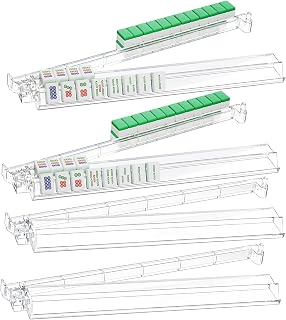 18.5" Mahjong Racks with Pushers, All-in-One for Standard Mahjong Tiles