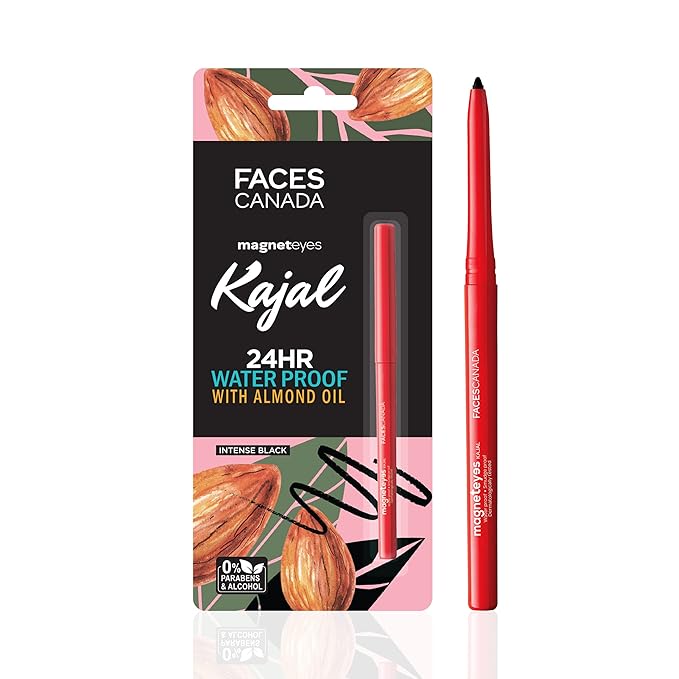 FACES CANADA Magneteyes Kajal – Black, 0.35g | 24 Hr Long Stay | One Stroke Smooth Glide | Waterproof, Smudgeproof & Fadeproof | Deep Matte Finish | Enriched With Almond Oil & Vitamin E at Rs. 94