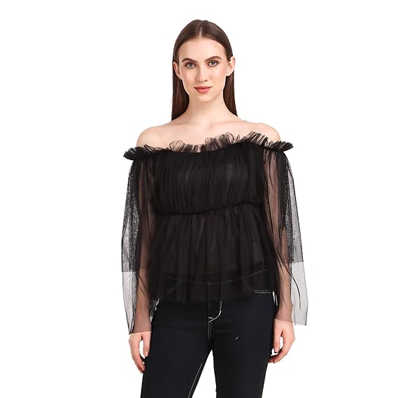 Net off shoulder top Clearance