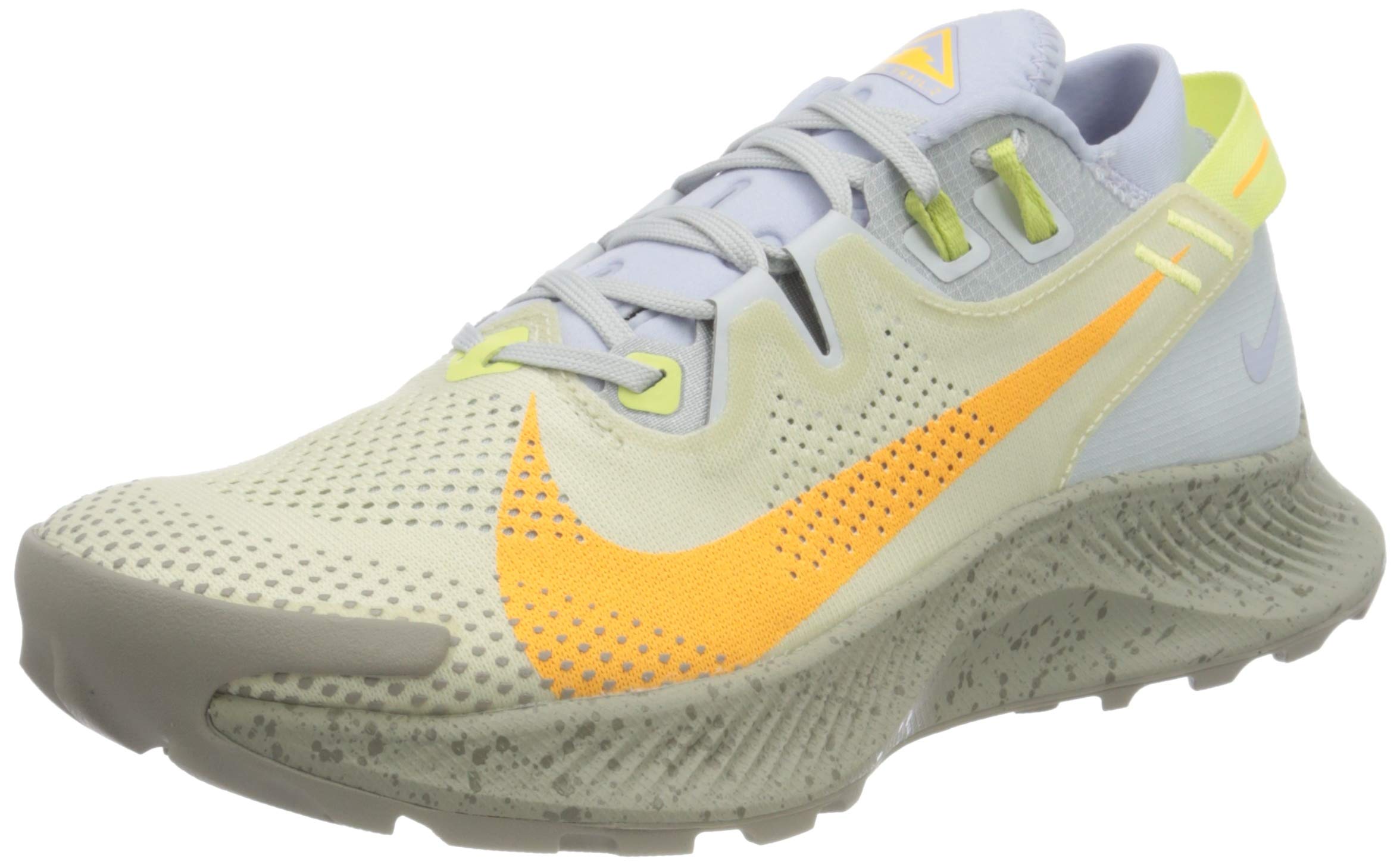 NIKE Women's Race Running Shoe, Pure Platinum Laser Orange Fossil Limelight Ghost Enigma Stone, 7