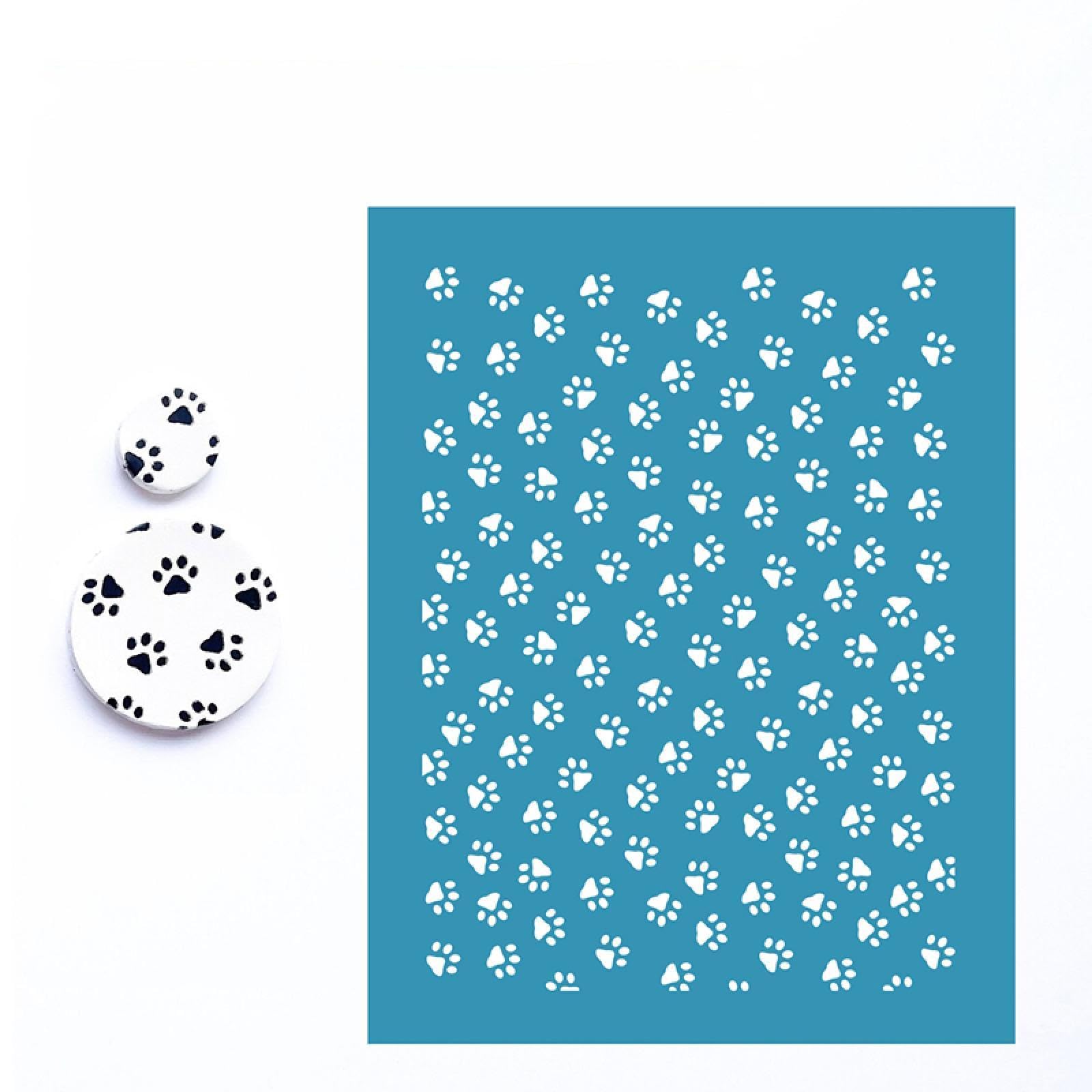 MANGOUSONG Screen Printing Kit,10.3x13.9cm Animal Print Silk Screen Stencils for Polymer Clay Reusable Silkscreen Print Kit Mesh Transfer Crafts Printing Jewelry