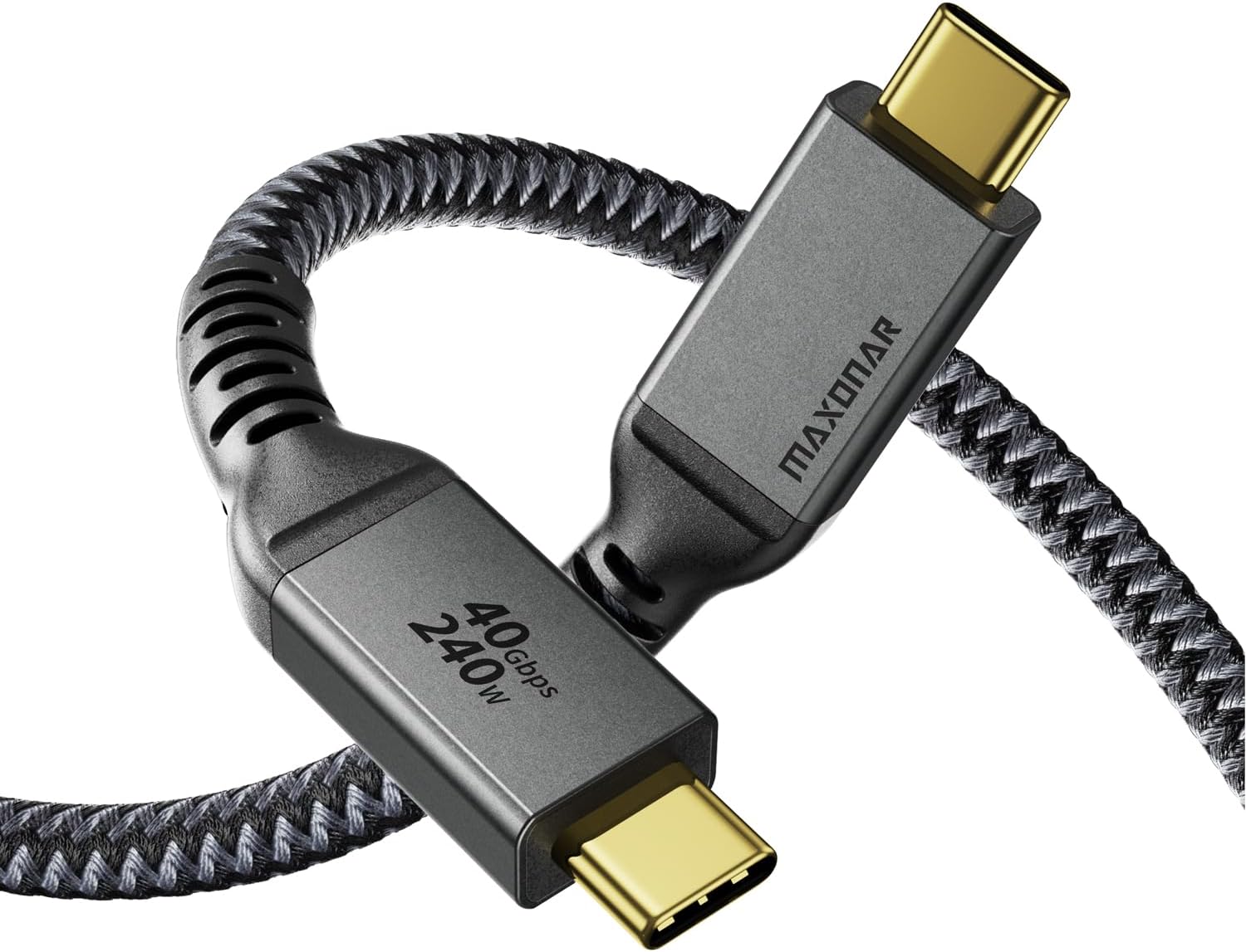 Maxonar [240W] Thunderbolt 4 Cable 4FT, Support 40Gbps Data Sync and 8K/5K for Monitor, Docking Stations and More