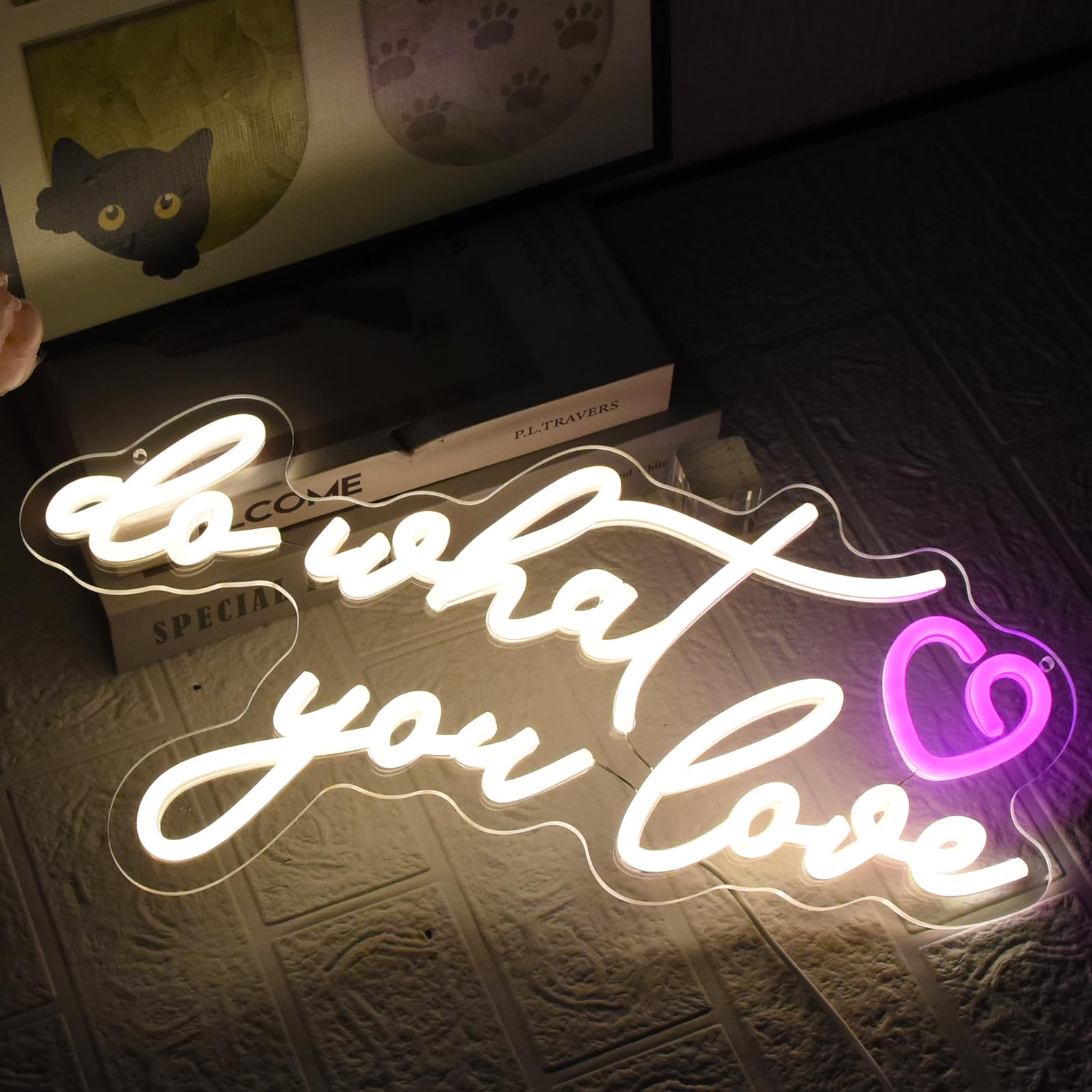 Neon Do What You Love Neon Panel Ciepły Biały Neon LED Neonowy Znak Ścienny do Sypialni Ślubu Urodziny Walentynki Dekoracja