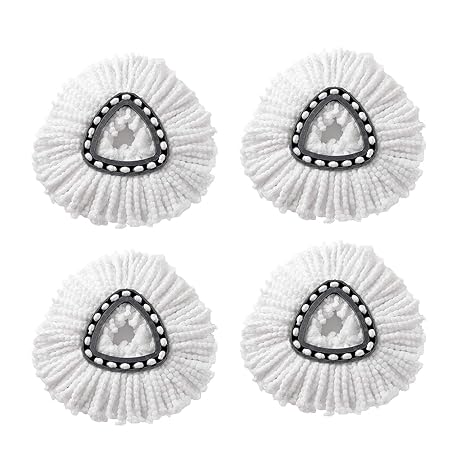JAY D.L 4 Pack Microfiber Mop Head for Clean Pad Spin Mop Refill for Easy Wring Mop