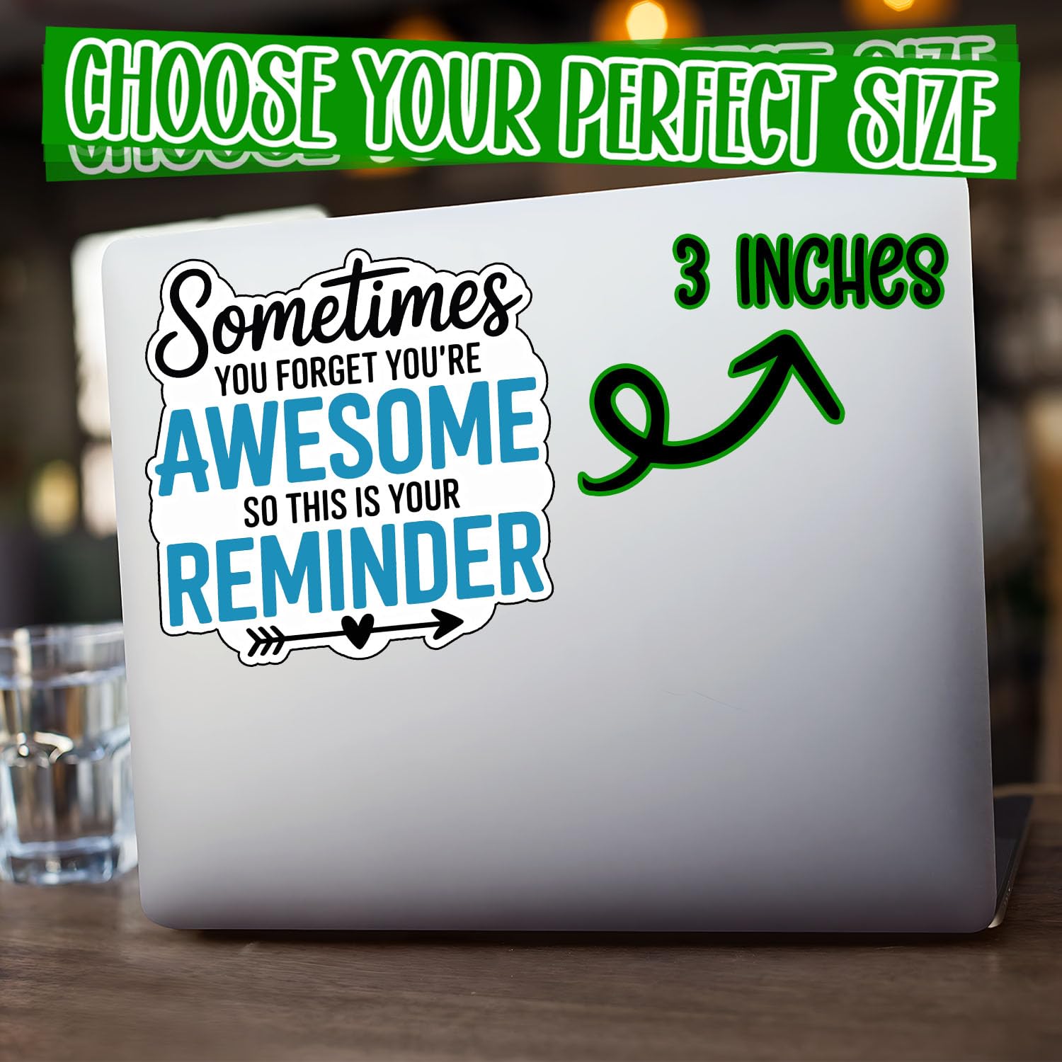 (3 pezzi) You're Awesome Reminder Sticker - Adesivo motivazionale per laptop, bottiglia d'acqua, notebook, scrivania da ufficio - Regali ispiratori per la salute mentale per amici, colleghi, amore per