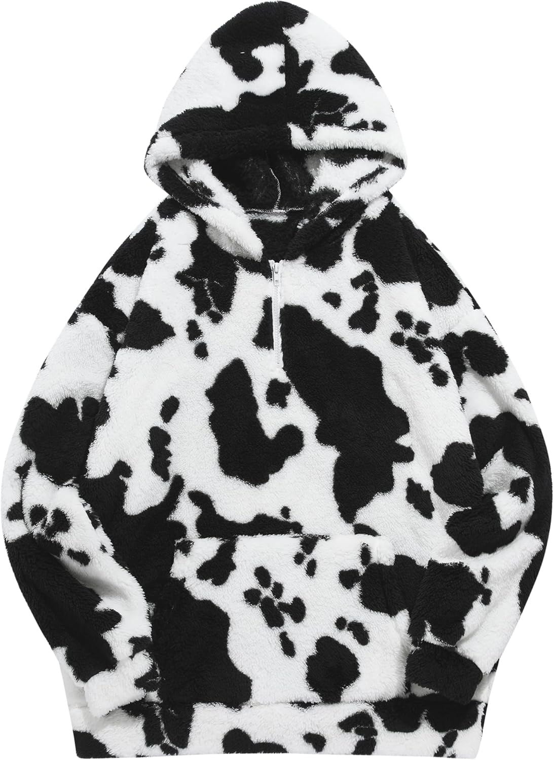 ZAFUL Women Bear Print Plush Hooded Sweatshirt Fleece Zip-Up Hoodie Long Sleeves Teddy Pullover with Pocket - Image 3