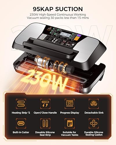 Miniatura 4 de Máquina selladora al vacío 95kpa plata