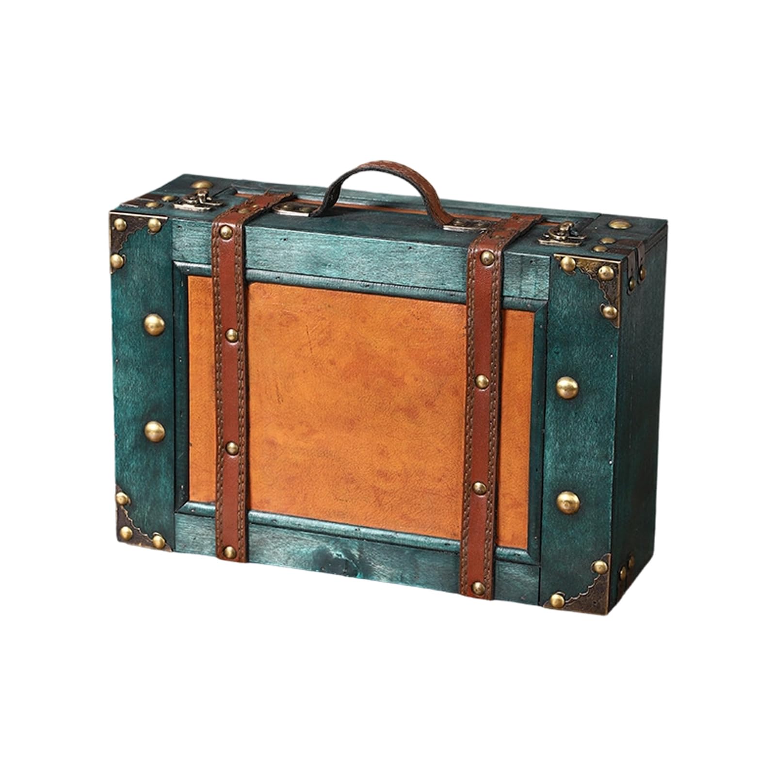 Xinsheinelry Household Carrying Trunk with Handle Handcrafted Wooden Travel Organiser Storage Box for Household Item Portable Wooden Storage Chest