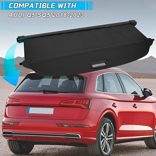 Miniatura 2 de Cubierta de carga retráctil compatible con Audi Q5 SQ5 2018 2019 2020 2021 2022 2023, cubierta organizadora de maletero de automóvil, cubierta