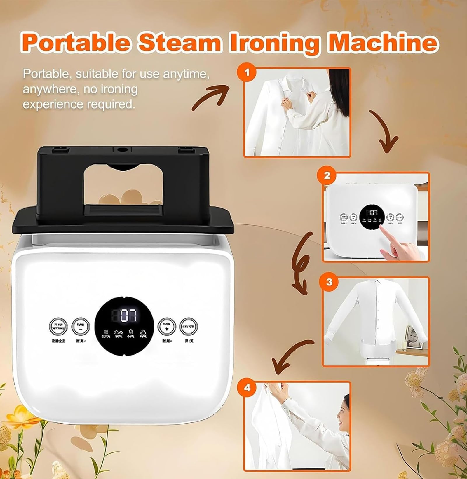 Macchina da Stiro Automatica con Porta Scarpe E Manichino | Sistema Di Cura Dei Vestiti Hands Free Da 1400W Con Aria Calda A 70°C Per Camicie, Pantaloni E Bucato Quotidiano