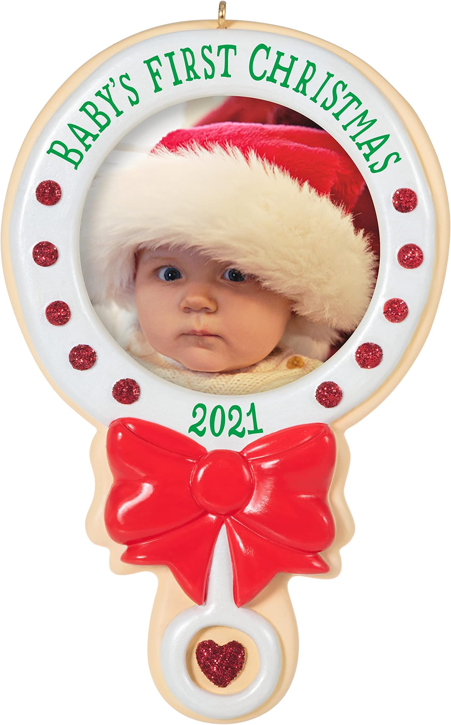 Hallmark Keepsake Resin Christmas Ornament, Year Dated 2021, Baby's First Christmas Photo Frame