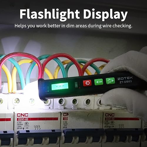 Miniatura 6 de ZOYI ZT-DB03 - Detector de voltaje de CA - Pluma de probador de voltaje sin contacto, sensibilidad ajustable, probador de electricidad, probador de