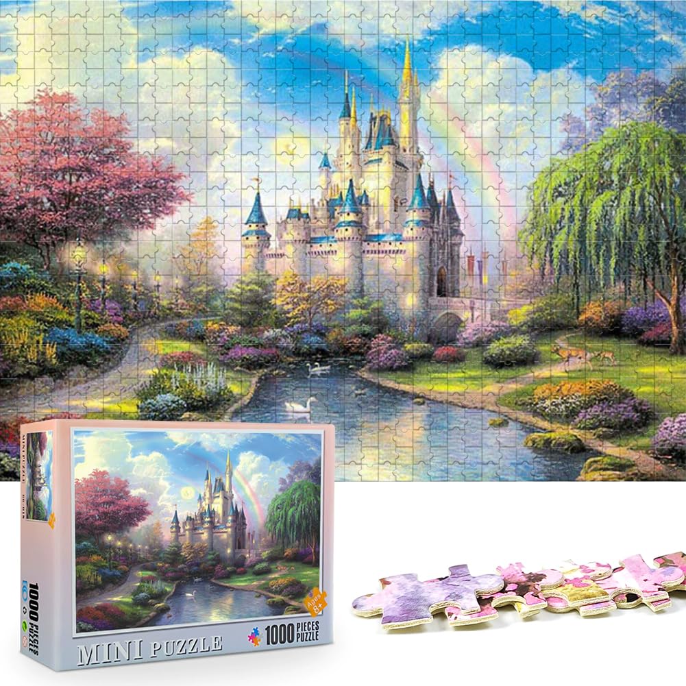 Jigsaw Puzzles for Adults 1000 Piece Family Puzzle Game 15 x 10 Inch Educational Game Challenge Home Photo Frame Wall Decoration Birthday Gifts - Fantasy Castle