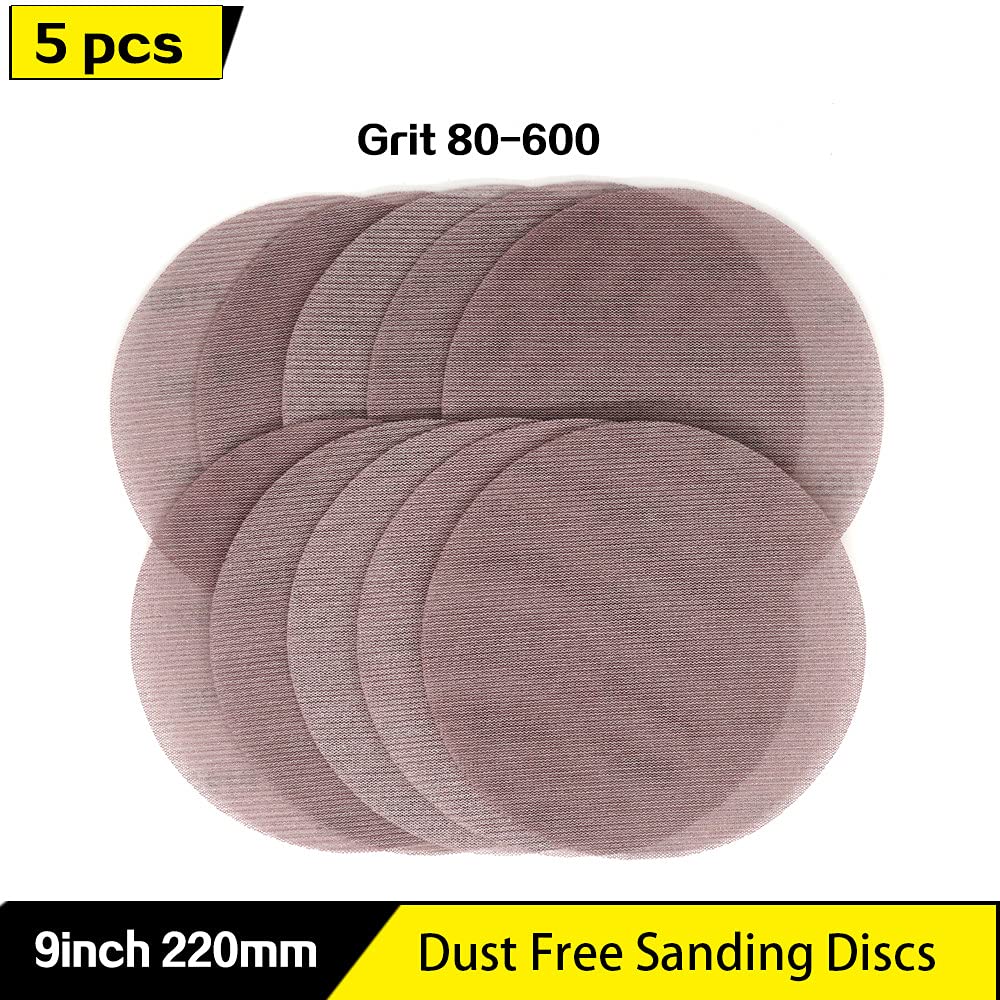 Láminas de lijado de malla, Discos de lijado abrasivos malla 9 pulgadas (220 mm), grano 80 a 600, paquete 240(400)