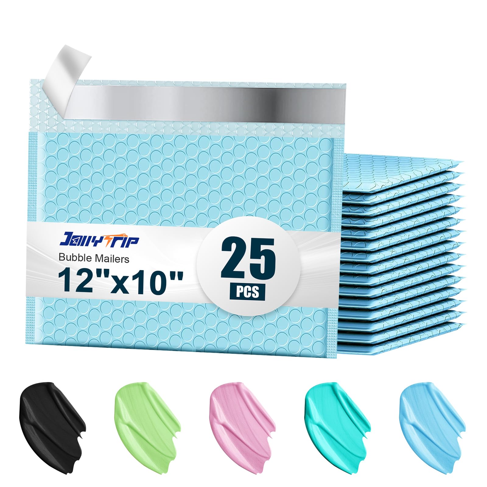 Bubble Mailers A4 Paper Size,12x10 Inch 25 Pack Poly Padded Envelopes Small Business Mailing Packages Opaque Self Seal Adhesive Waterproof Boutique Shipping Bags for Jewelry Makeup (Light Blue)