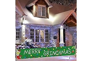 Merry Grinchmas Decoration Banner Outside - Christmas Hanging Banners Outdoor