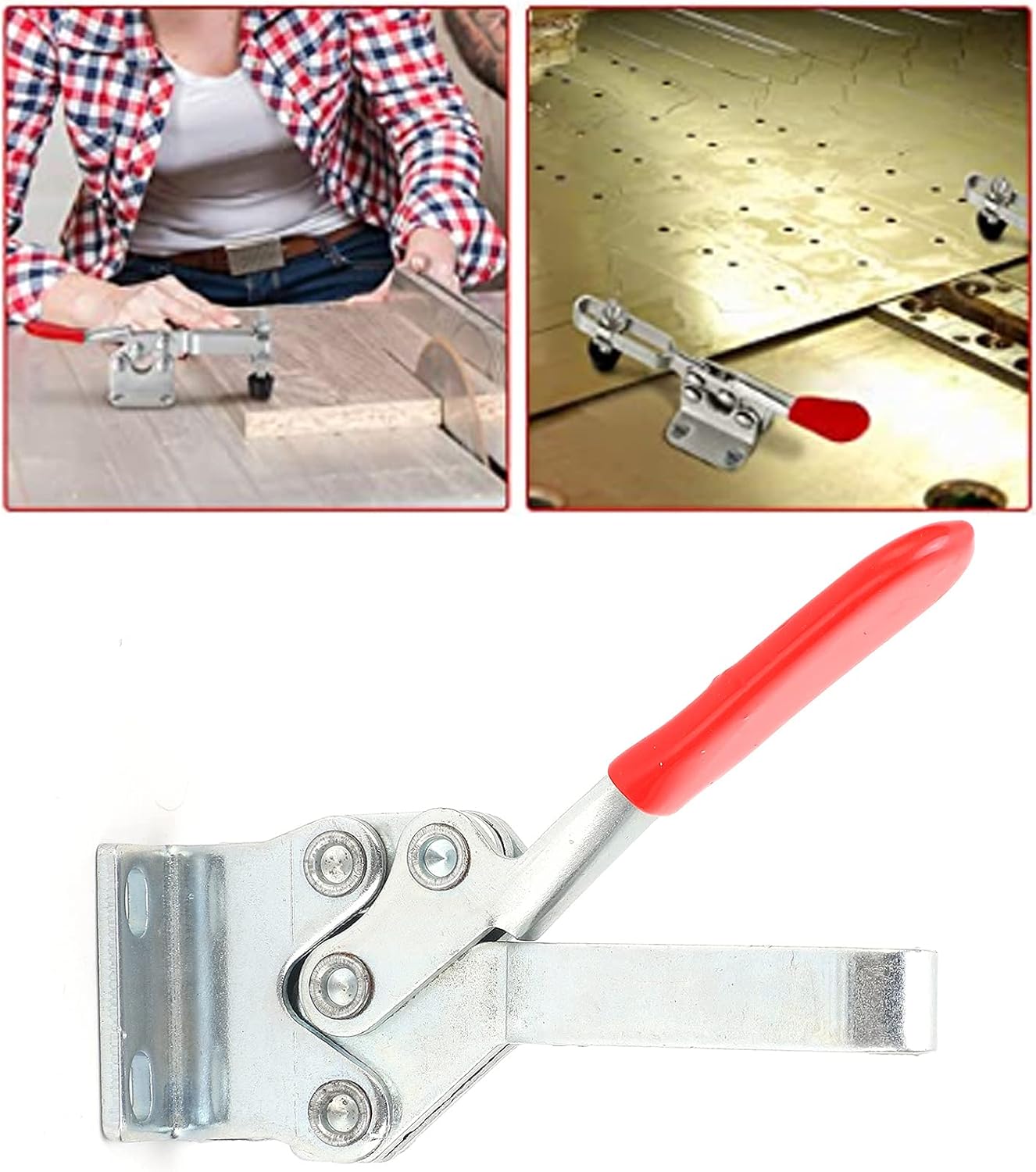 Hand Tool Toggle Clamp，Welding Toggle Clamp, Horizontal Anti Pliers, High Temperature Die Casting PVC Handle Sleeve, Fixed Clamping Tool, Anti and Durable Welding
