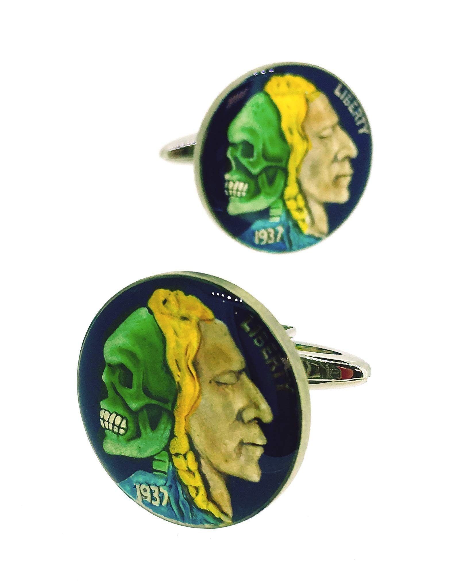 Gemelolandia Gemelolandia | Gemelos para Camisa Hobo Coin Two Indian Heads Gemelos Originales para Camisas | para Hombres y Niños | Regalos para Bodas, Comuniones, Bautizos y Otros Eventos