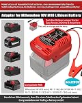 Jump Starter Adapter for Milwaukee Battery,12V Portable Car Jumper Cables,Automotive Booster Cable Adapter,Up to 3.5L Gas 6.5L Diesel Engines,(Battery not Included)
