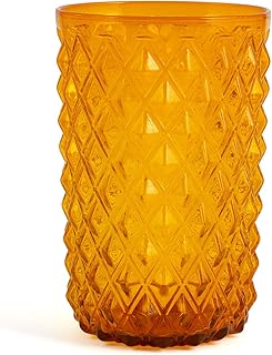 H&h murano set 6 bicchieri, vetro, arancio, cl46