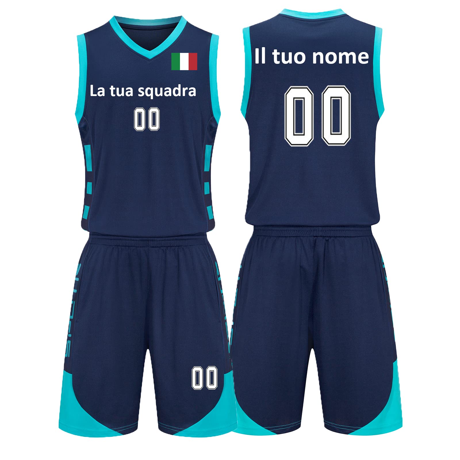 LAIFU Maglietta da Basket Personalizzato Personalizzabile Completo da Basket Nome Stampato Numero Logo per Uomo/Ragazzo/Bambin