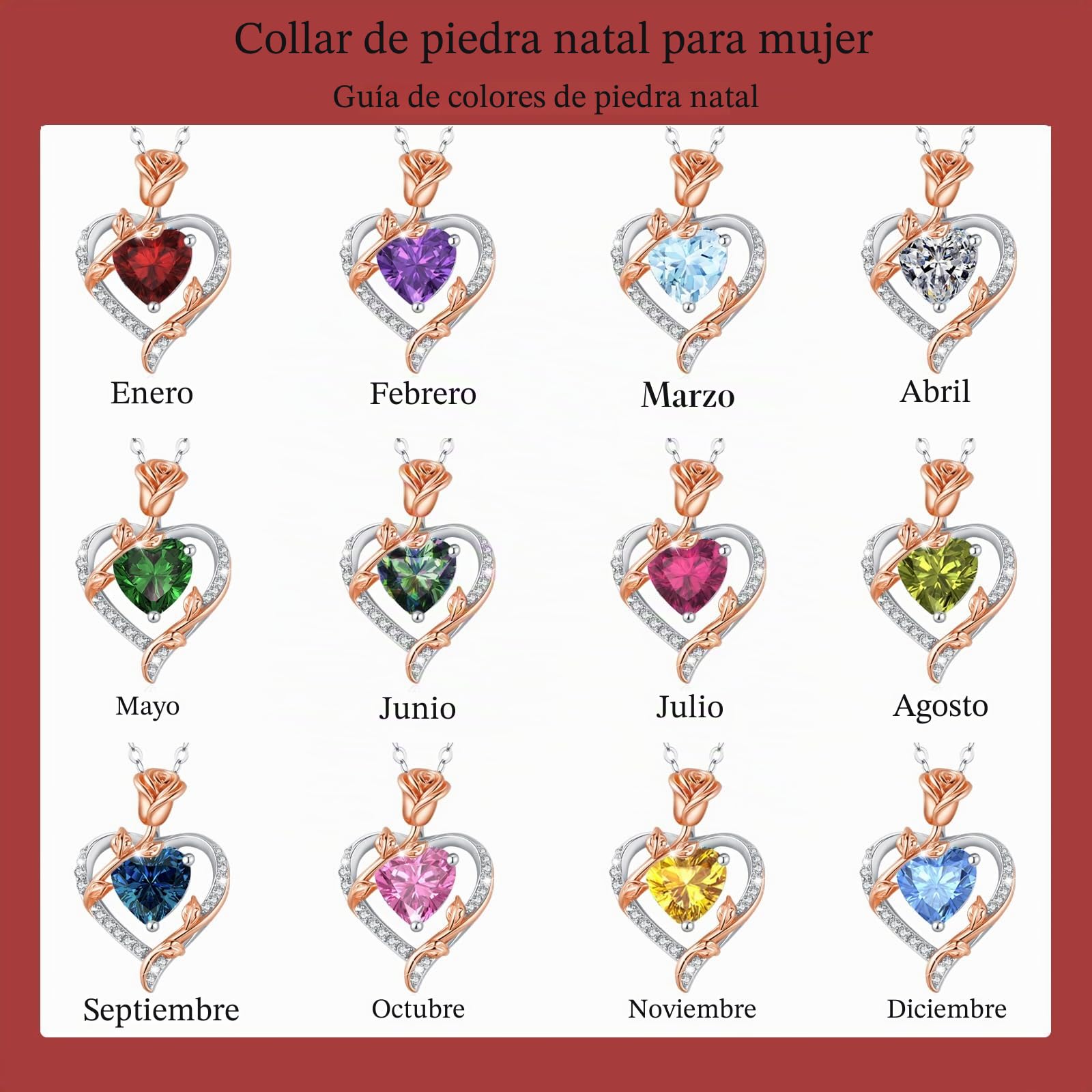 Collar Mujer con Colgante Corazon Rosa Joya Mujer Regalos para Mujer Mama | San Valentín Aniversario Día de la Madre Navidad Cumpleaños Joyas Regalos para Mujer Mamá Novia Ella