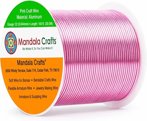 Vista 273 de Mandala Crafts - Alambre de aluminio anodizado de calibre 10 para manualidades de joyería - 32 pies de alambre flexible de cobre coloreado - Doble
