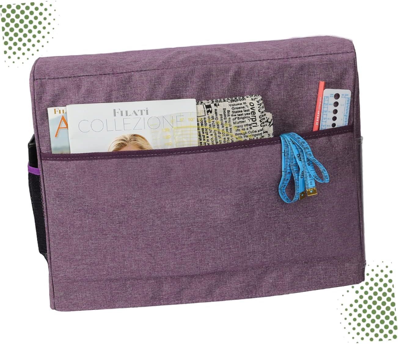 Artibetter Sewing Machine Cover with Zipper Pouch Durable Purple Dustproof Case for Home and Shop Use Easy to Clean Your Sewing Tools and Damage