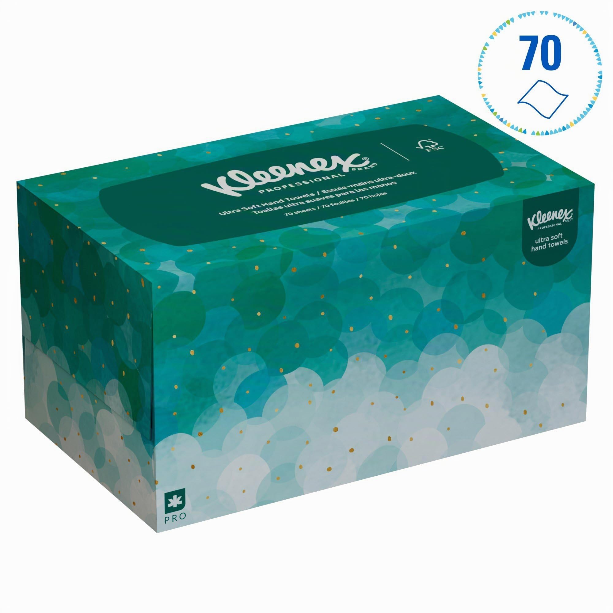 Kleenex Ultra Soft Pop-Up Hand Towels 6088, Súper Suaves, Resistentes y Absorbentes, Toallas de Papel Interleaved, 18 Cajas x 70 Hojas, 1,260 Total
