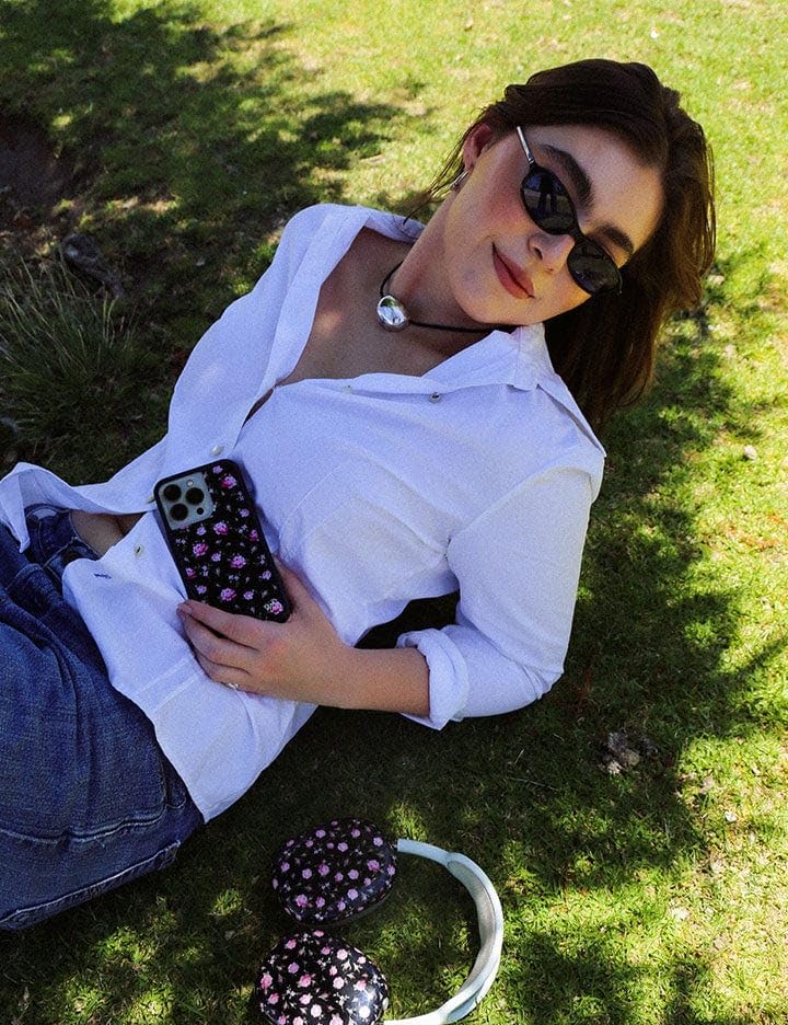 Image of Wildflower Cases - Compatible with iPhone 16 | Protective Bumper, 6.5ft Drop Test Certified, Women Owned Small Business | Black & Pink Floral