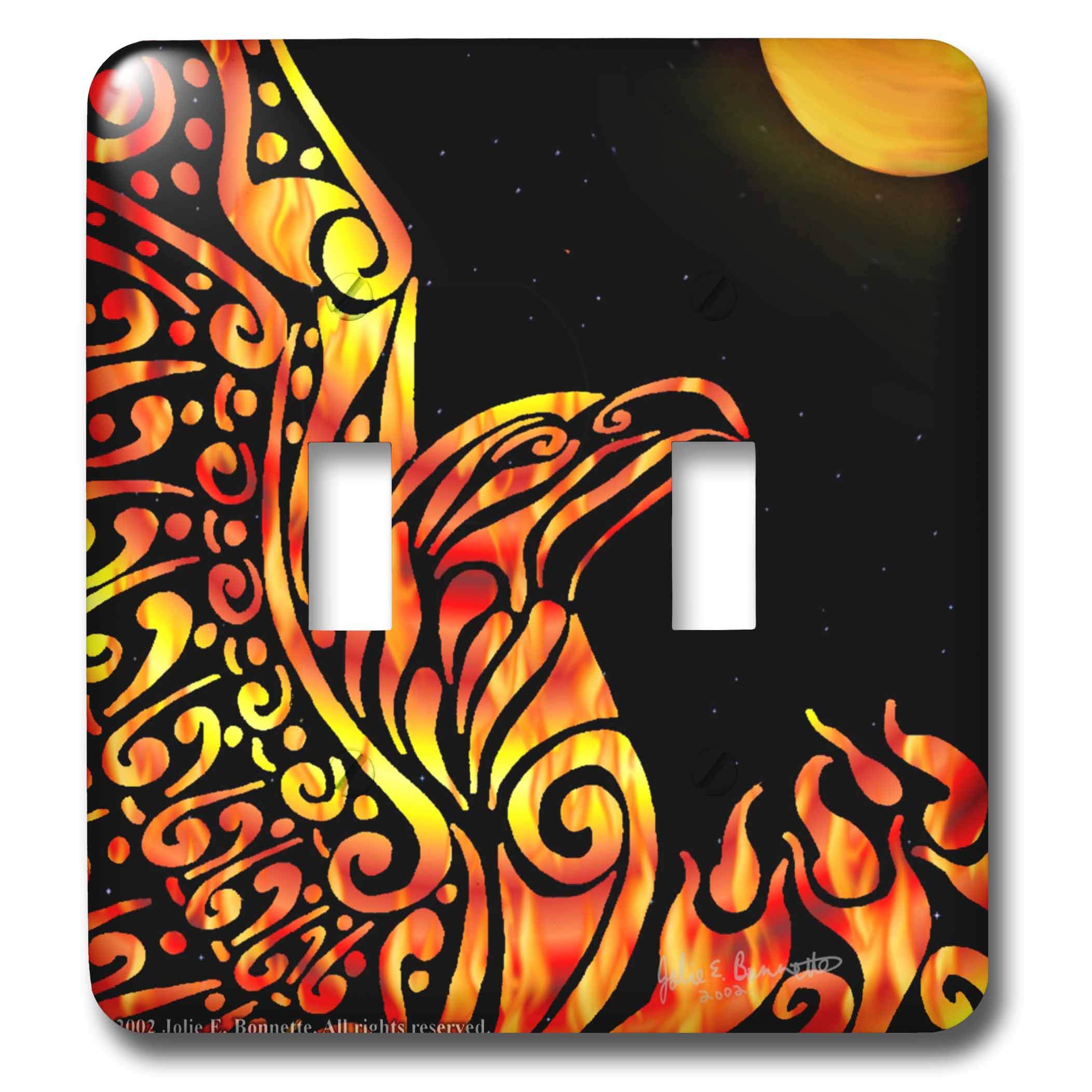 Double interrupteur à bascule Phoenix Fire 3dRose pour remplacer une plaque terne