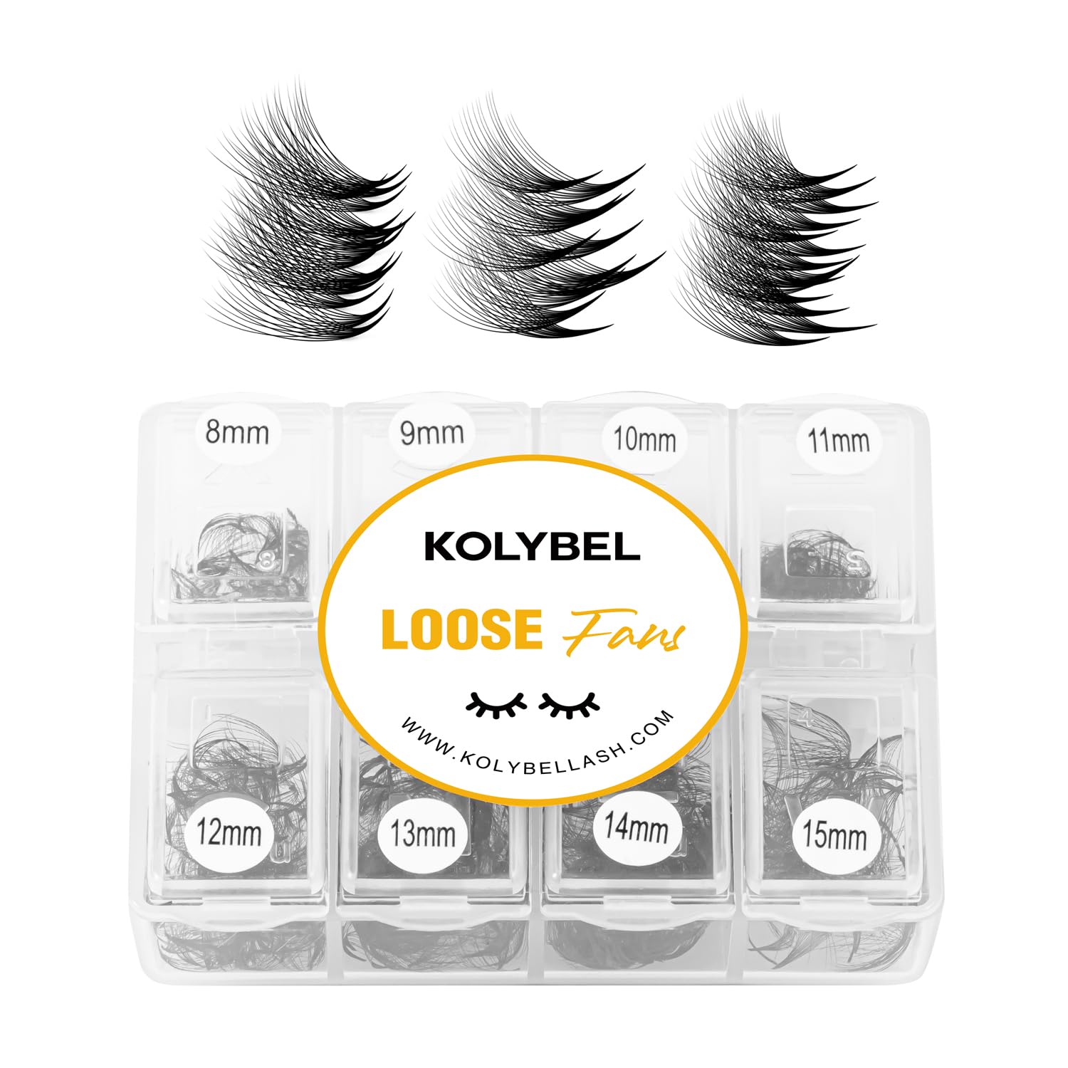 Premade Fans Eyelash Extensions 600 Fans 14D Handmade Volume Lashes Extensions 0.07mm Thickness 8-15mm C Curl Premade Volume Eyelash Extension Middle