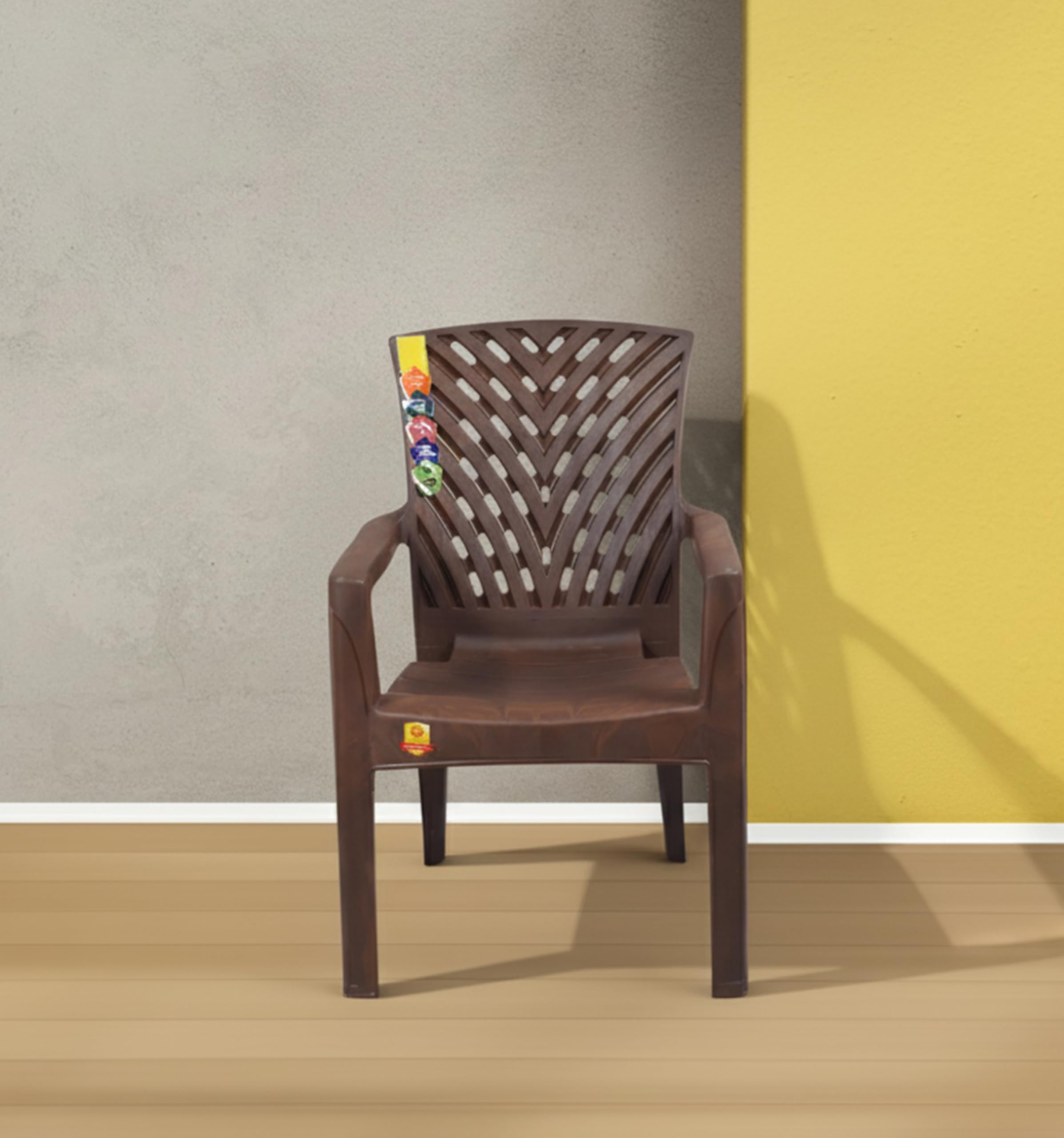 High Back Heavy Duty Plastic Chair with Arm Rest | Sturdy Outdoor & Indoor Chair for Home, Garden, Office & Restaurant (Pack of 1)-image-20